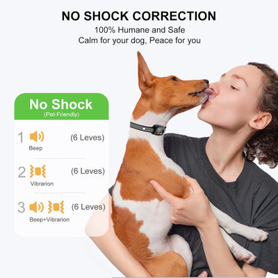 Bark Collar for Small Dogs 5-15Lbs, No Shock Small Dog Bark Collar, Rechargeable Shockless Smart anti Barking Collar with 6 Adjustable Sensitivity Beep Vibration for Small Medium Dogs